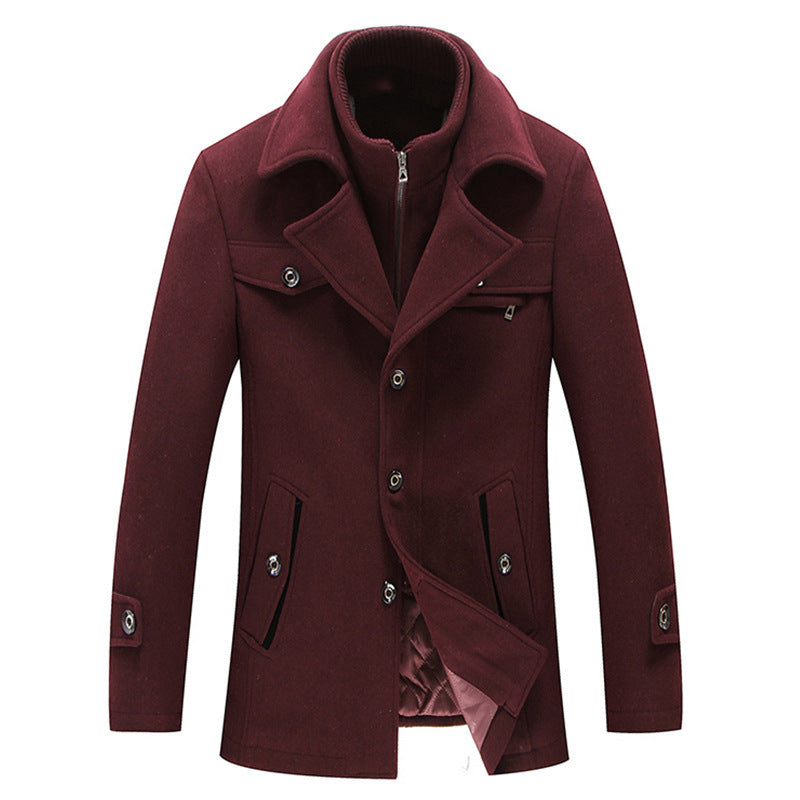 Men's Tailored Wool-Blend Overcoat