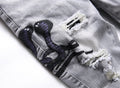 Distressed Slim-Fit Street Denim Jeans