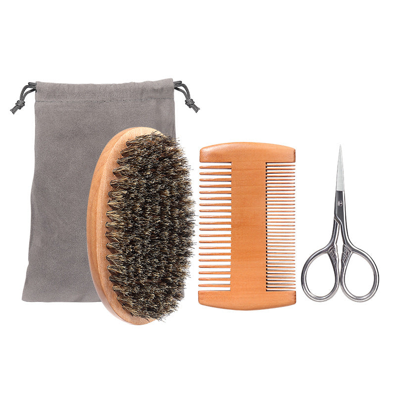 Wooden Comb and Beard Care Kit