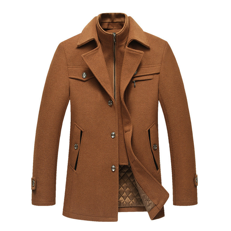 Men's Tailored Wool-Blend Overcoat
