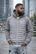 Quilted Hybrid Zip Hoodie Jacket
