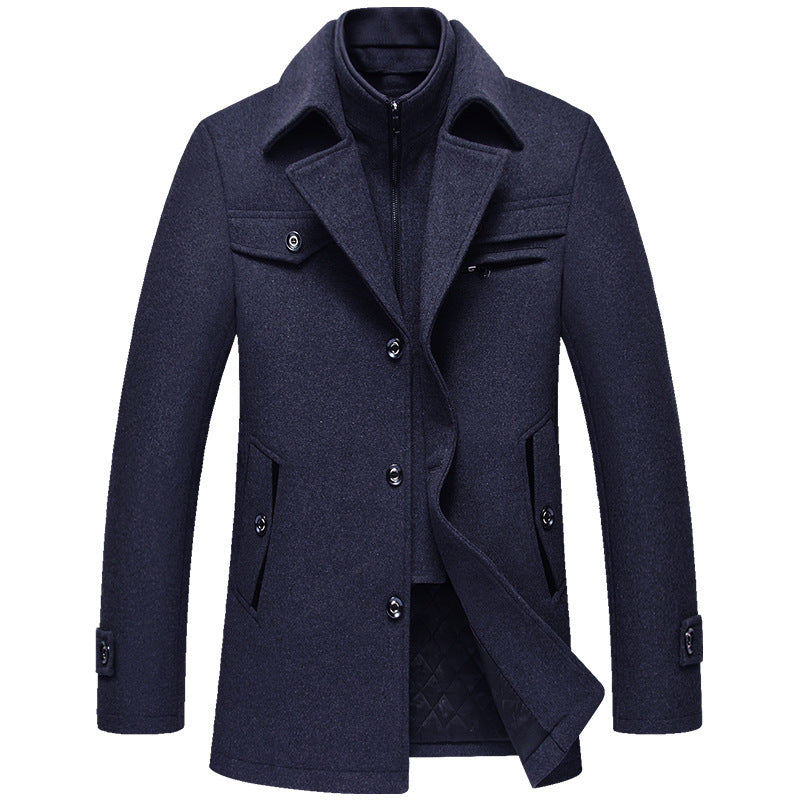 Men's Tailored Wool-Blend Overcoat