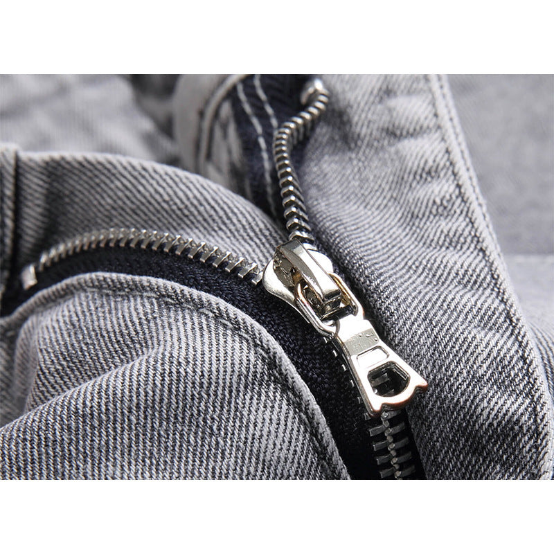 Distressed Slim-Fit Street Denim Jeans