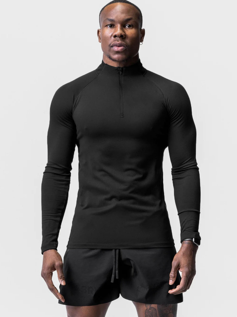 'Gym" Half Zip Turtleneck Sport Shirt