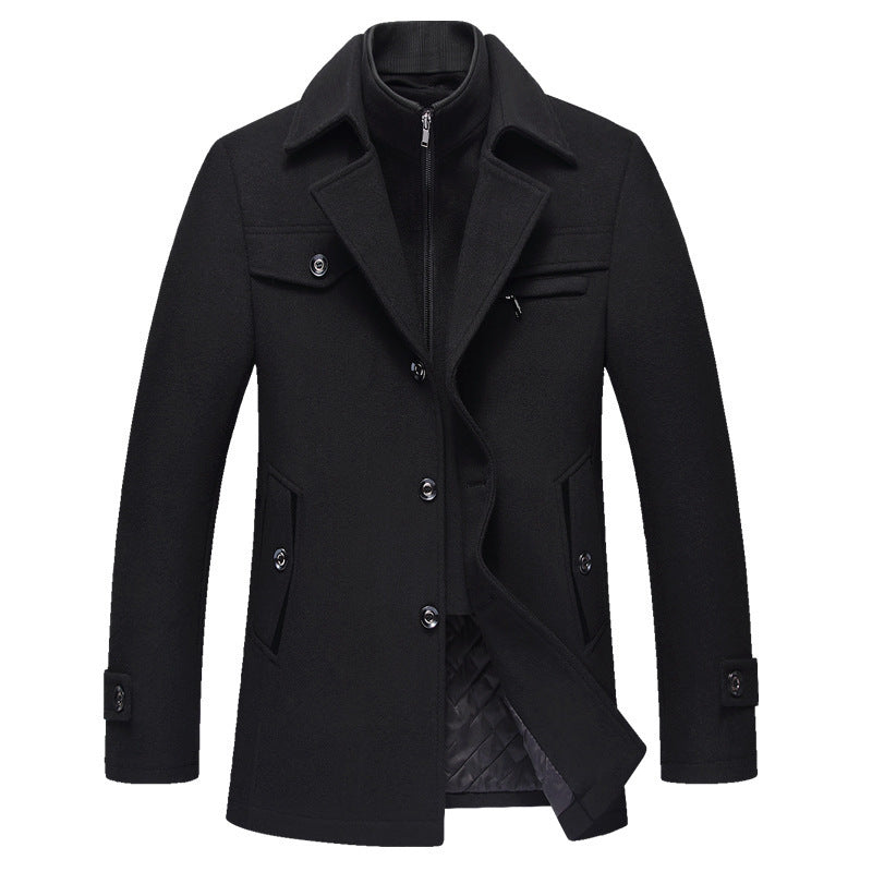 Men's Tailored Wool-Blend Overcoat