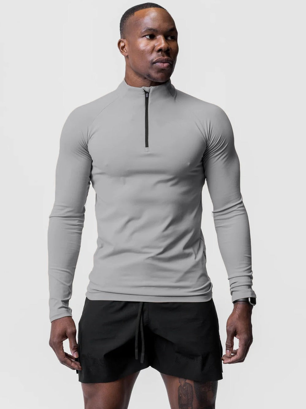 'Gym" Half Zip Turtleneck Sport Shirt