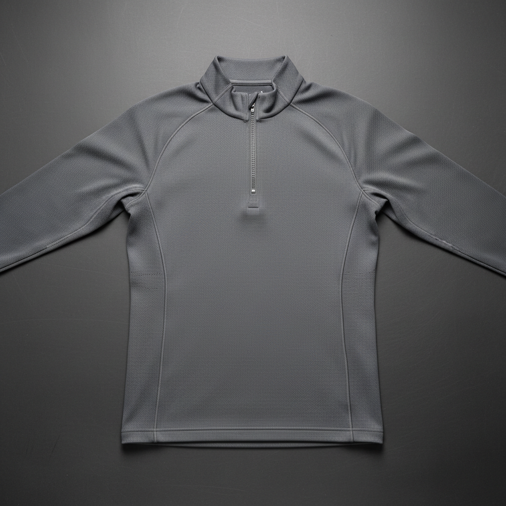 Quarter-Zip Gray Flat Lay